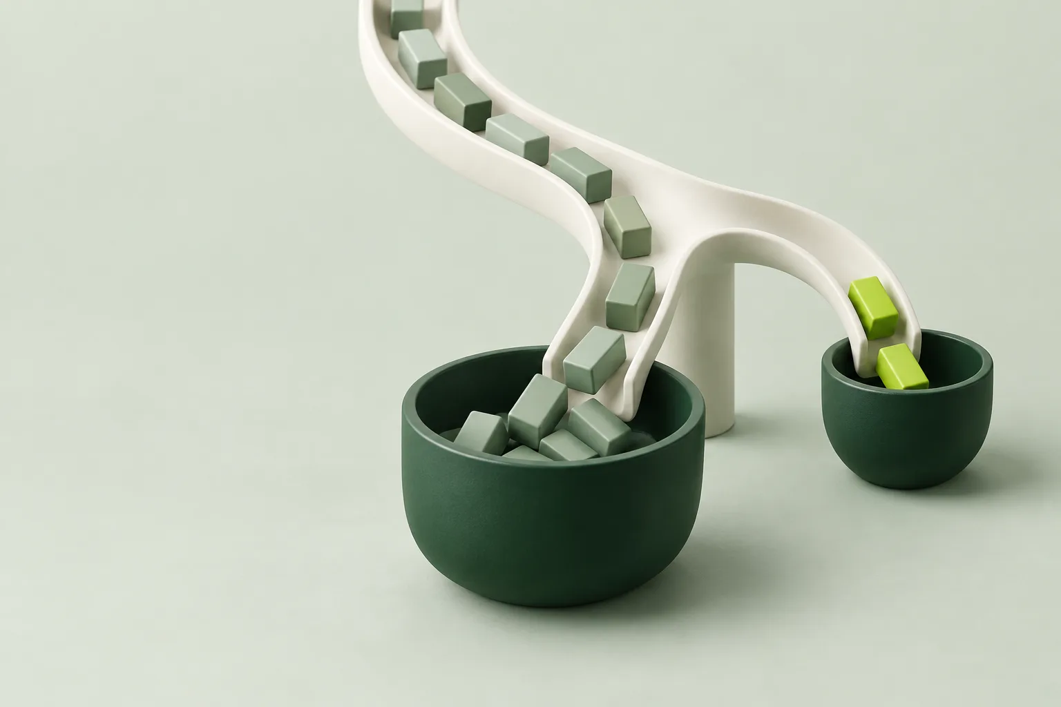 Sculptural payment channel splitting into an outgoing payment and a retained tax portion