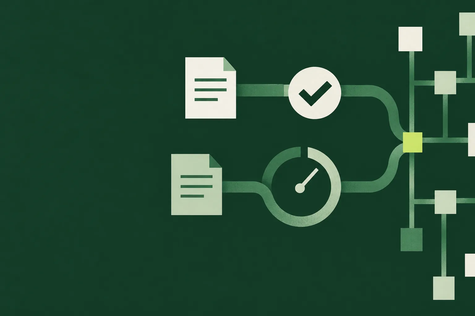 Two invoice paths illustrating clearance and timed reporting into a structured network