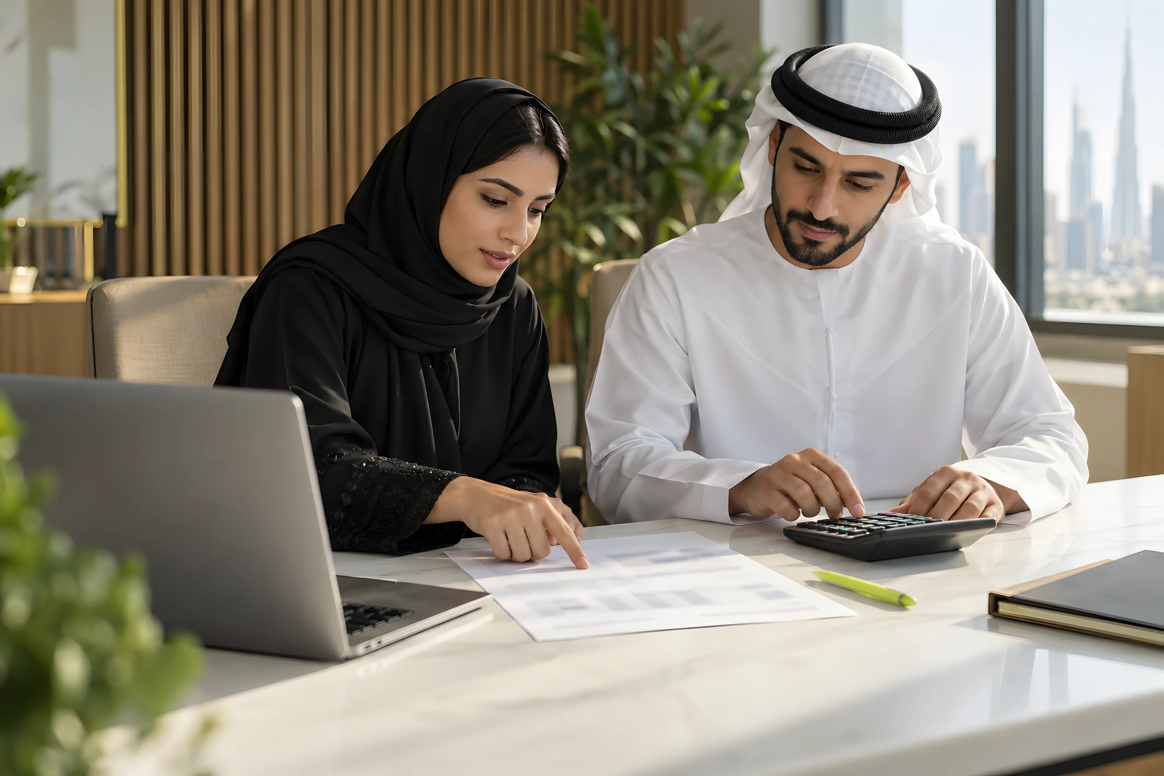 An HR manager and a finance officer checking the monthly salary run